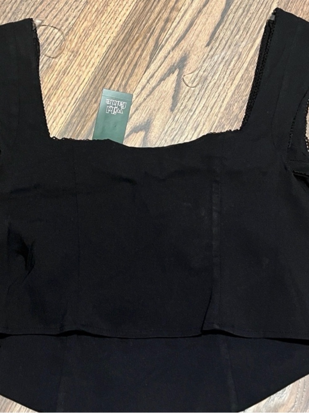 Bundle 2 Cropped Corset Tops XXL Satin & Structured Black + Ivory - Picture 3 of 10